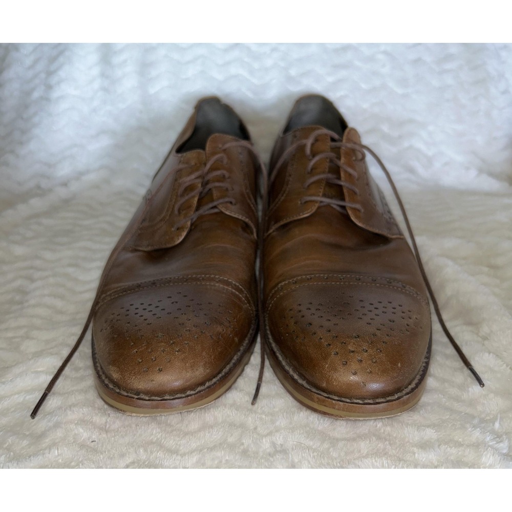 Johnston & Murphy Shoes Mens Size 12 Brown Cap Toe Derby J&M 1850 20-1896